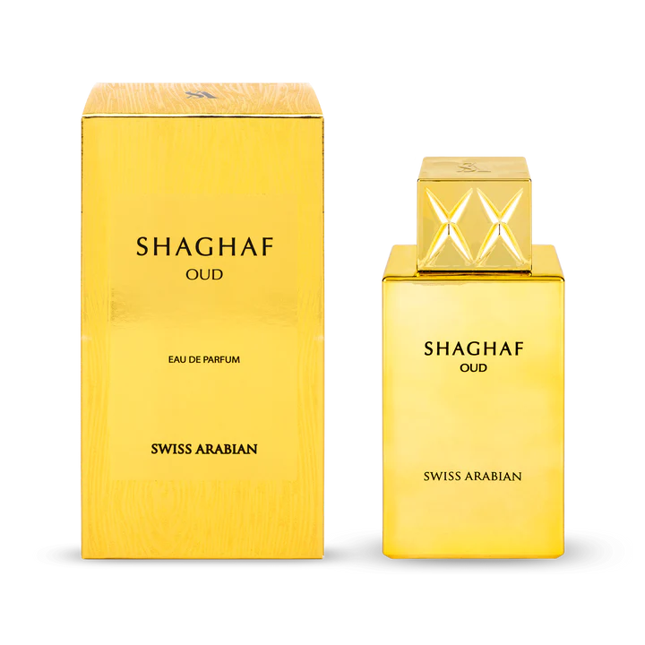 Swiss Arabian Shaghaf Oud, Shaghaf Oud Swiss Arabian, Swiss Arabian Shaghaf Oud Eau de Parfum 75ml, Shaghaf Oud perfume for men and women, oriental unisex fragrance, luxury oud perfume, Swiss Arabian oud fragrance, best oud perfume Dubai, long-lasting unisex perfume, praline and oud perfume